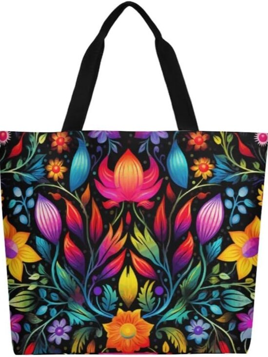 Handbags - Canvas Tote Bag Large Women Casual Shoulder Bag Handbag Reusable Beach Shopping